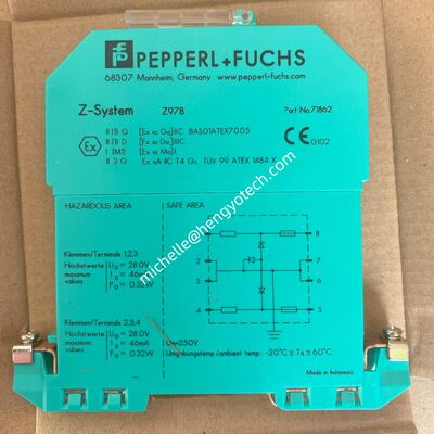 PEPPERL+FUCHS Z978 Zener Barrier for Explosion-Proof Intrinsic Safety Applications