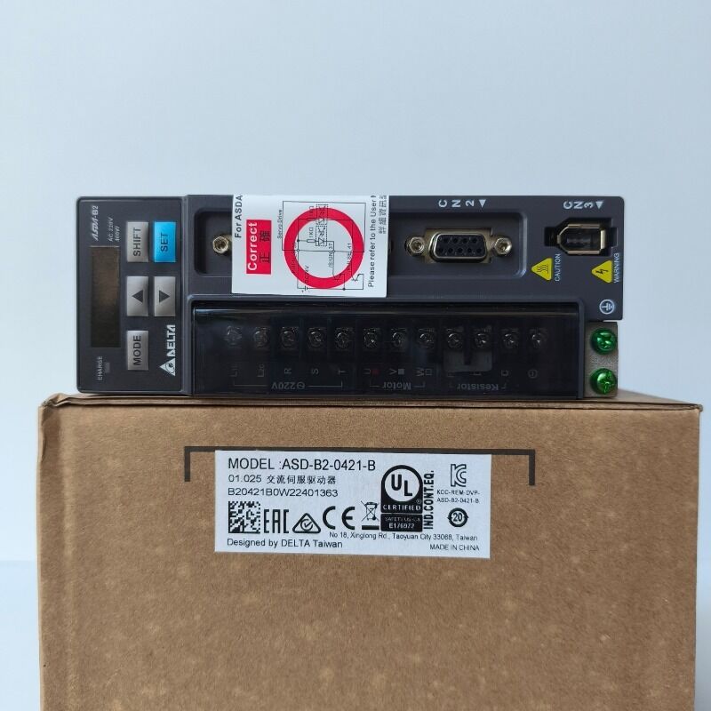 Delta ASD-B2-0421-B 400W AC サーボ ドライブ、17 ビット エンコーダ付き