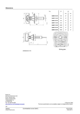 Siemens QAM2120.040 Duct Temperature Sensor with Plastic Material and Universal Motor Type for Industrial Automation