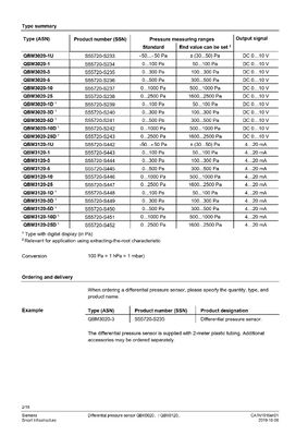 SIEMENS QBM3020-1 Differential Pressure Sensor with Plastic Material and 18 Months Warranty for Industrial Automation