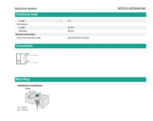 PEPPERL+FUCHS NCB15-30GM40-N0 Inductive Sensor for Industrial Automation with Plastic Material and One Year Warranty