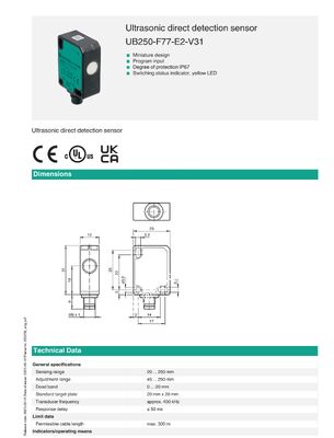 PEPPERL+FUCHS Stainless Steel Ultrasonic Direct Detection Sensor for Industrial Automation with One Year Warranty