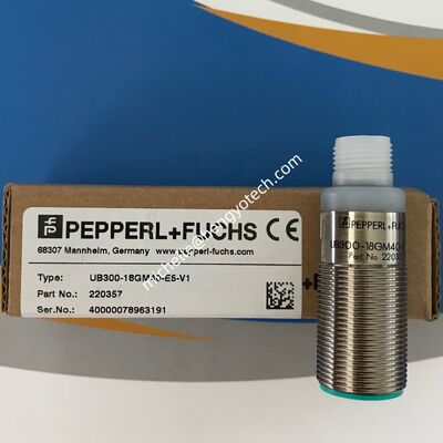 PEPPERL+FUCHS Ultrasonic Sensor UB300-18GM40-E5-V1 with Stainless Steel Construction for Industrial Automation and Universal Motor Type