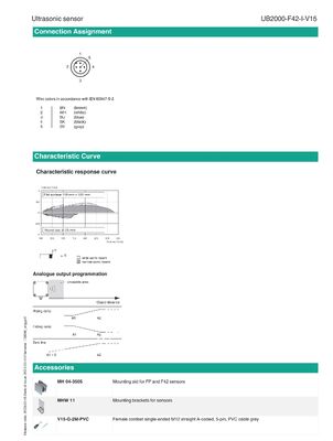 PEPPERL+FUCHS UB2000-F42-I-V15 Ultrasonic Sensor for Industrial Automation with Stainless Steel Housing and One Year Warranty