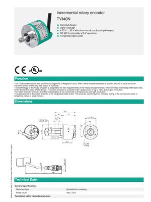 PEPPERL+FUCHS Incremental Rotary Encoder for Industrial Automation with Stainless Steel Construction and One Year Warranty