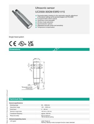 PEPPERL+FUCHS Stainless Steel Ultrasonic Sensor for Industrial Automation with One Year Warranty