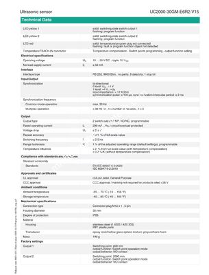 PEPPERL+FUCHS Stainless Steel Ultrasonic Sensor for Industrial Automation with One Year Warranty