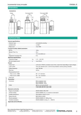 PEPPERL+FUCHS Incremental Rotary Encoder with 2048 Pulses for Industrial Automation in Plastic Housing