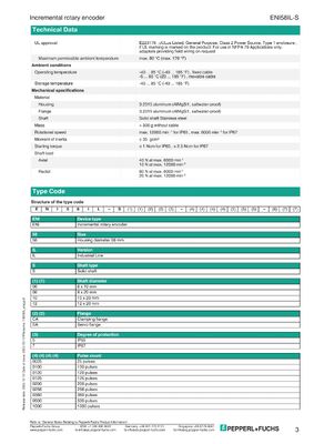 PEPPERL+FUCHS Incremental Rotary Encoder with 2048 Pulses for Industrial Automation in Plastic Housing