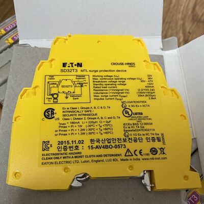 Eaton MTL SD32T3 3-Wire Surge Protection Device with Ultra-Slim Design for Hazardous Areas