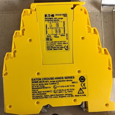 Eaton SD32MXL-BCN DIN Rail Mount Surge Protection Device 32V DC with 20kA Surge Current Capacity and ATEX IECEx Certification