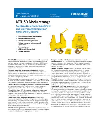 Eaton MTL SD Modular Surge Protection Device with 20kA Surge Capacity LED Status and DIN Rail Mount