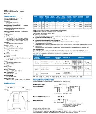 Eaton SD32MXL-BCN DIN Rail Mount Surge Protection Device 32V DC with 20kA Surge Current Capacity and ATEX IECEx Certification