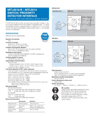 MTL5514 MTL Safety Barrier Safe Isolators
