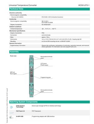 PEPPERL+FUCHS Isolated Barrier Universal Temperature Converter KCD2-UT2-Ex1