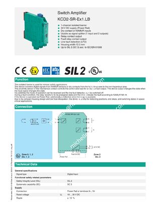 P+F Isolated Barrier KCD2-SR-Ex1.LB Zener Barrier Safety Barrier