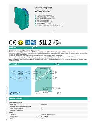 Pepperl+Fuchs Intrinsic Safety Barrier KCD2-SR-Ex2  2 Channel Isolated Barrier