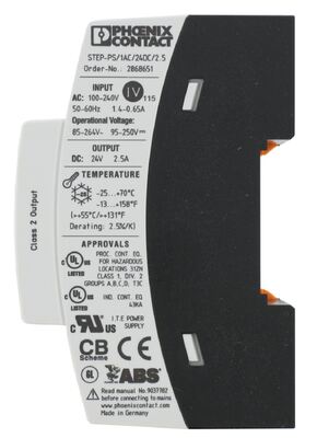 Phoenix Contact Power Supply 2868651 STEP-PS/1AC/24DC/2.5