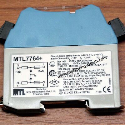 Eaton MTL7764+ 2-Channel Zener Safety Barrier with Strain-Gauge Bridge Optimization and 12 V Working Voltage