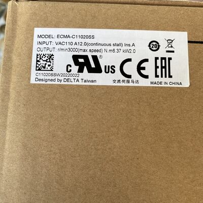 Delta ECMA-C11020SS 2KW AC Servo Motor 220V 3000rpm 6.37Nm 20‑Bit Encoder with Brake IP65 for CNC Robotics Automation